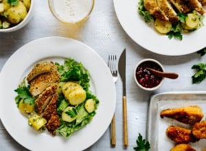 Backhendlsalat mit Kürbiskernöl