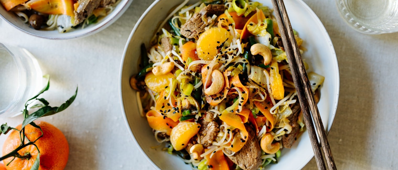SPAR Mahlzeit Rinderfiletstreifen mit würziger Mandarinensauce