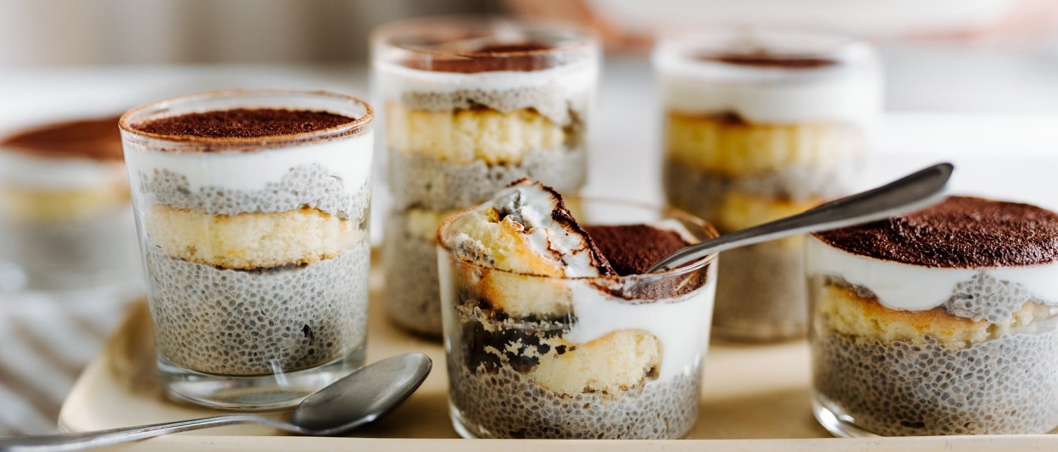 Mocha Chia Pudding Tiramisu 