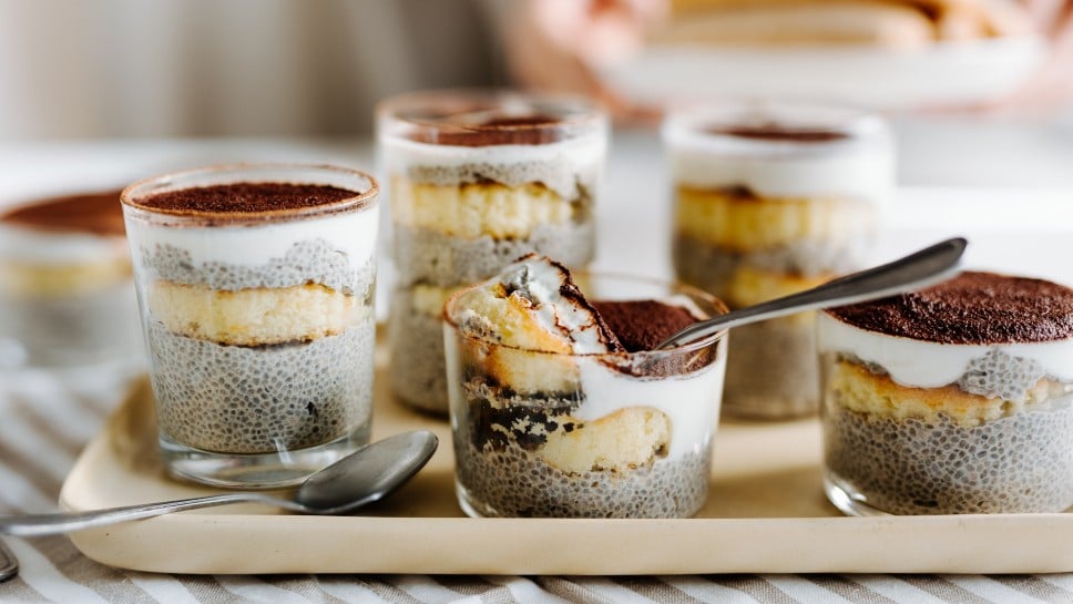 Mocha Chia Pudding Tiramisu 