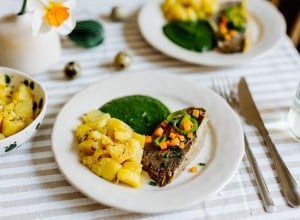 Tafelspitz mit Röstkartoffeln und Cremespinat