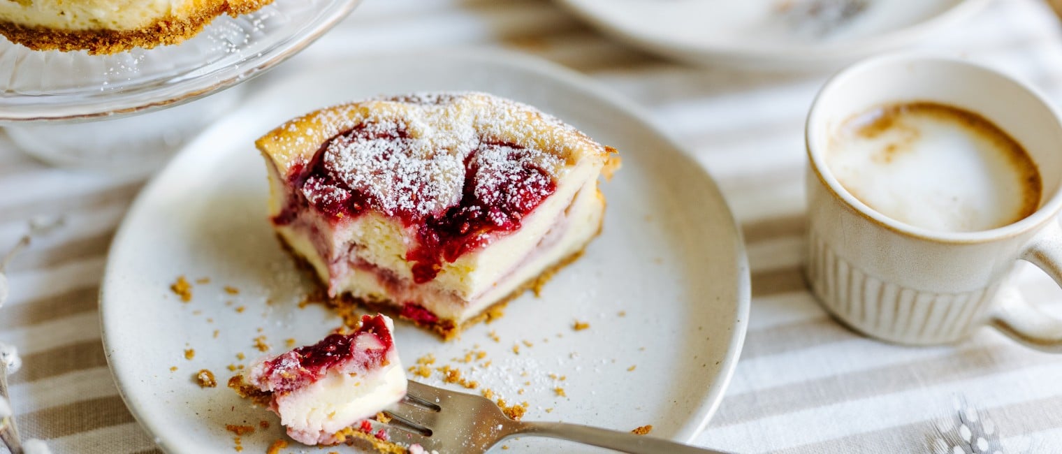 kleine Rhabarber Cheesecakes