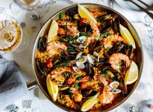 Paella mit Meeresfrüchten