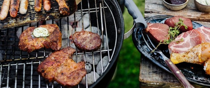 verschiednes Fleisch auf einem Griller