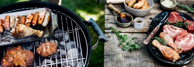 verschiednes Fleisch auf einem Griller