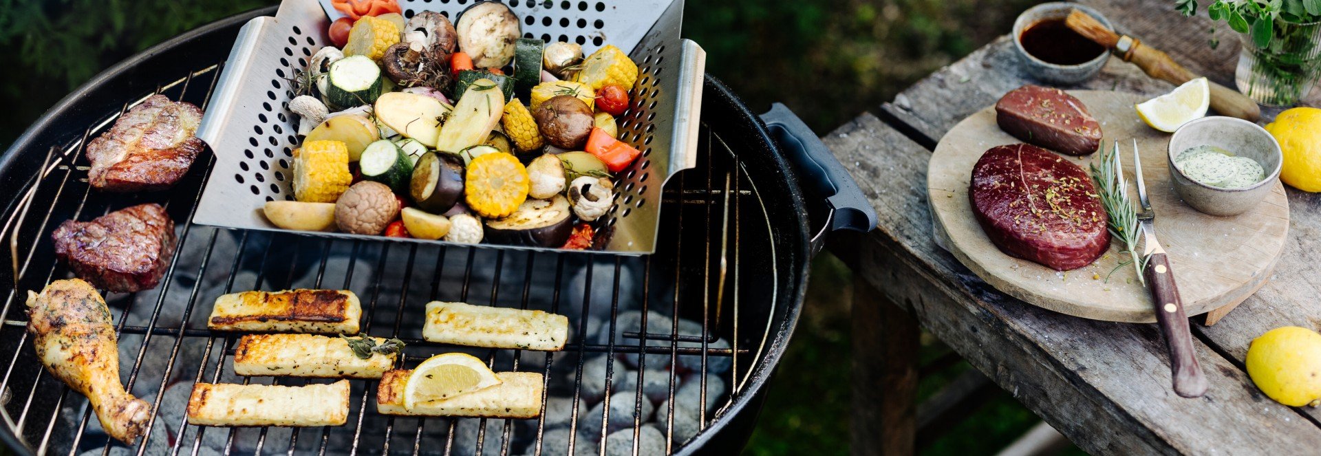SPAR Mahlzeit Grillen Küchenkunde verschiedenstes Grillgut am Grill