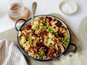 SPAR Mahlzeit Jägerpfanne mit Erbsen