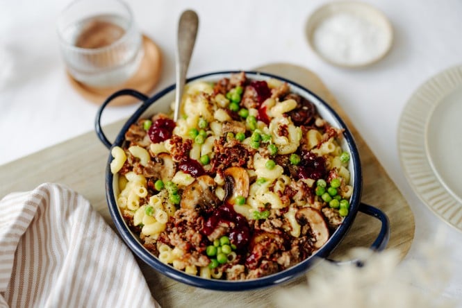 SPAR Mahlzeit Jägerpfanne mit Erbsen