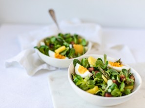 SPAR Mahlzeit Vogerlsalat reloaded (Frühlingssalat mit Ei)