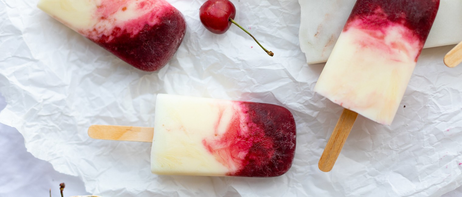 SPAR Mahlzeit, Kirsch, Popsicles,  Kirsch-Jogurt-Popsicles