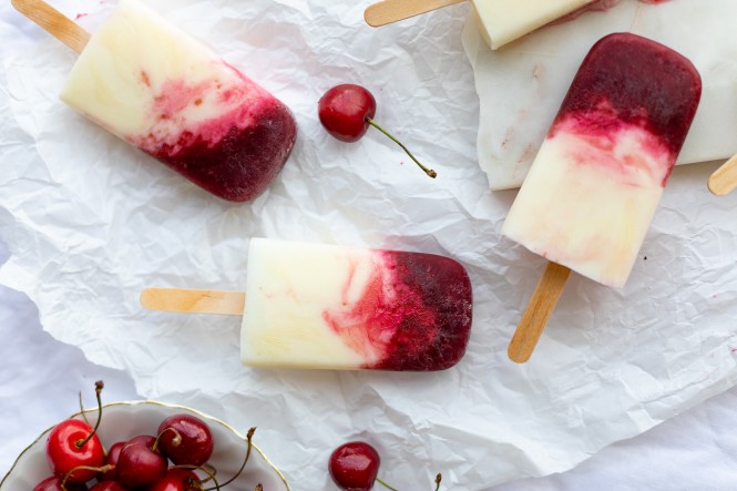 SPAR Mahlzeit, Kirsch, Popsicles,  Kirsch-Jogurt-Popsicles