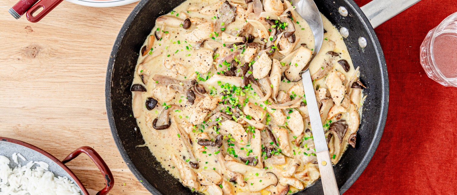 Hähnchen in Pilz-Senf-Sauce