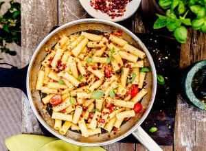Tortiglioni con Burrata al Pistachio e Speck