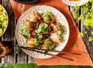 Reispapier-Dumplings mit Garnelenfüllung