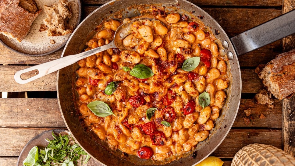 Cheesy White Bean Tomato Bake