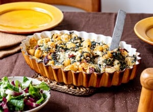 Gnocchiauflauf mit Spinat und Feta