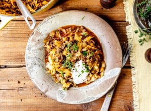 Schnelle Spitzkohlpfanne mit Rinderfaschiertem