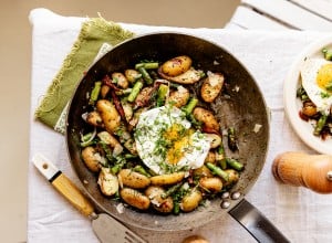 Schnelle Spargelpfanne mit Kartoffeln