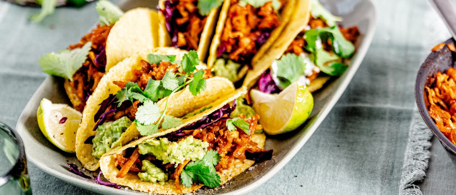 Vegane Tacos mit shredded Tofu