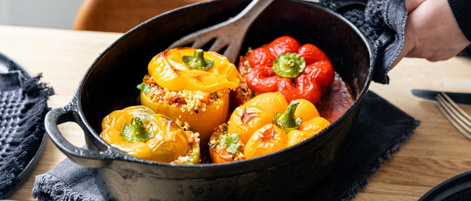 vegan gefüllte Paprika
