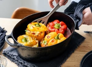 vegan gefüllte Paprika