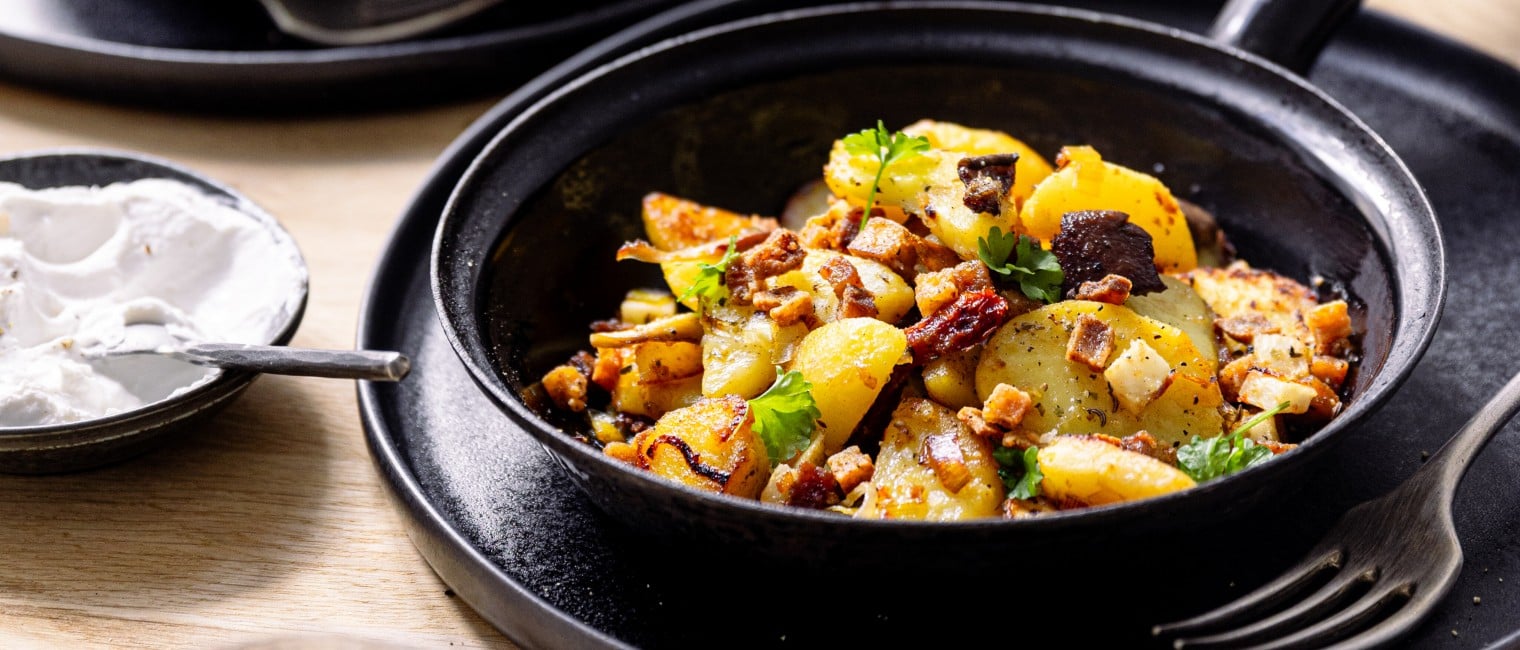 Gröstl mit knusprigem Tofu