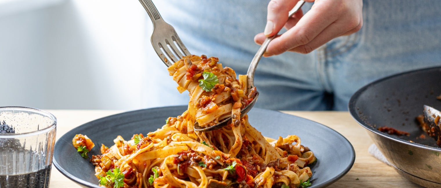 Pasta mit Pilz Bolognese