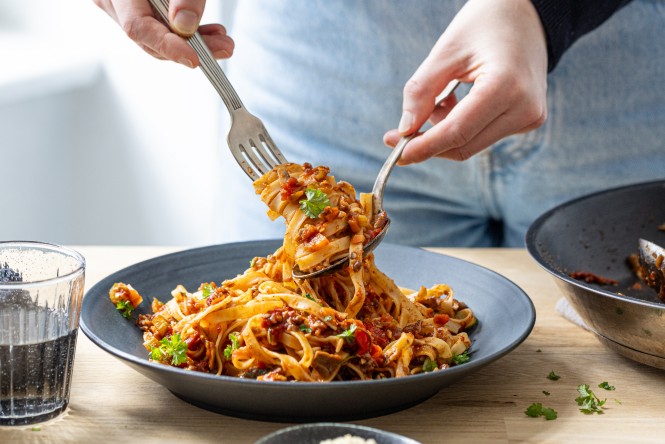 Pasta mit Pilz Bolognese
