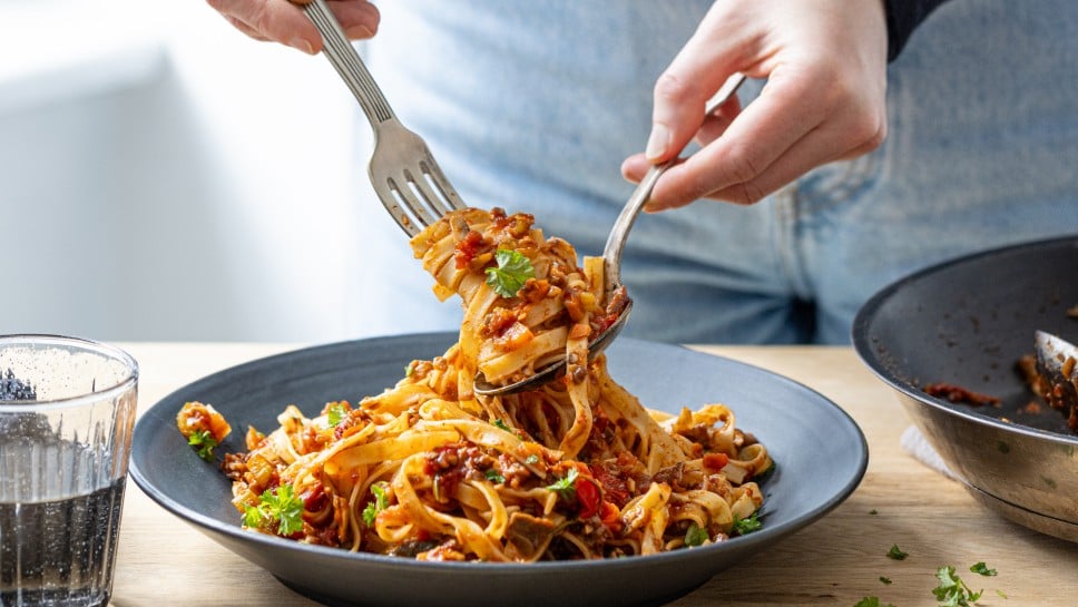 Pasta mit Pilz Bolognese