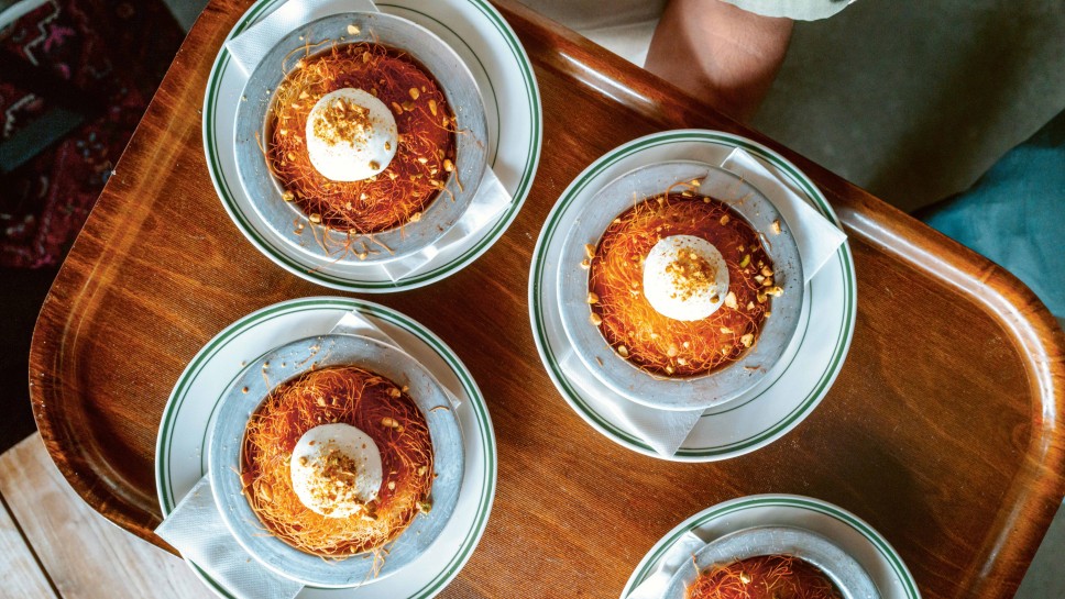 Knafeh mit Ricotta, Mozzarella und Mascarpone