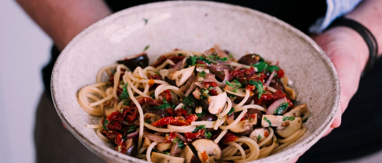 Spaghetti mit getrockneten Tomaten