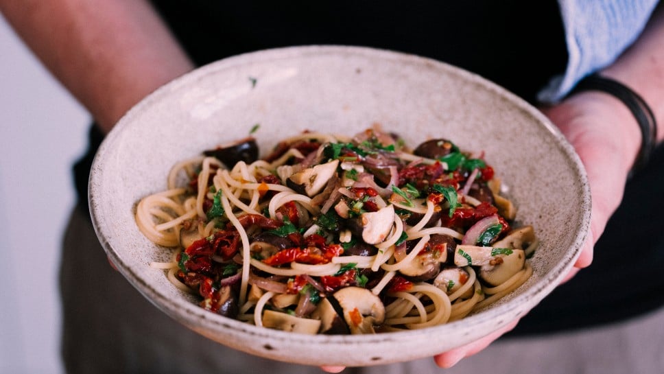 Spaghetti mit getrockneten Tomaten