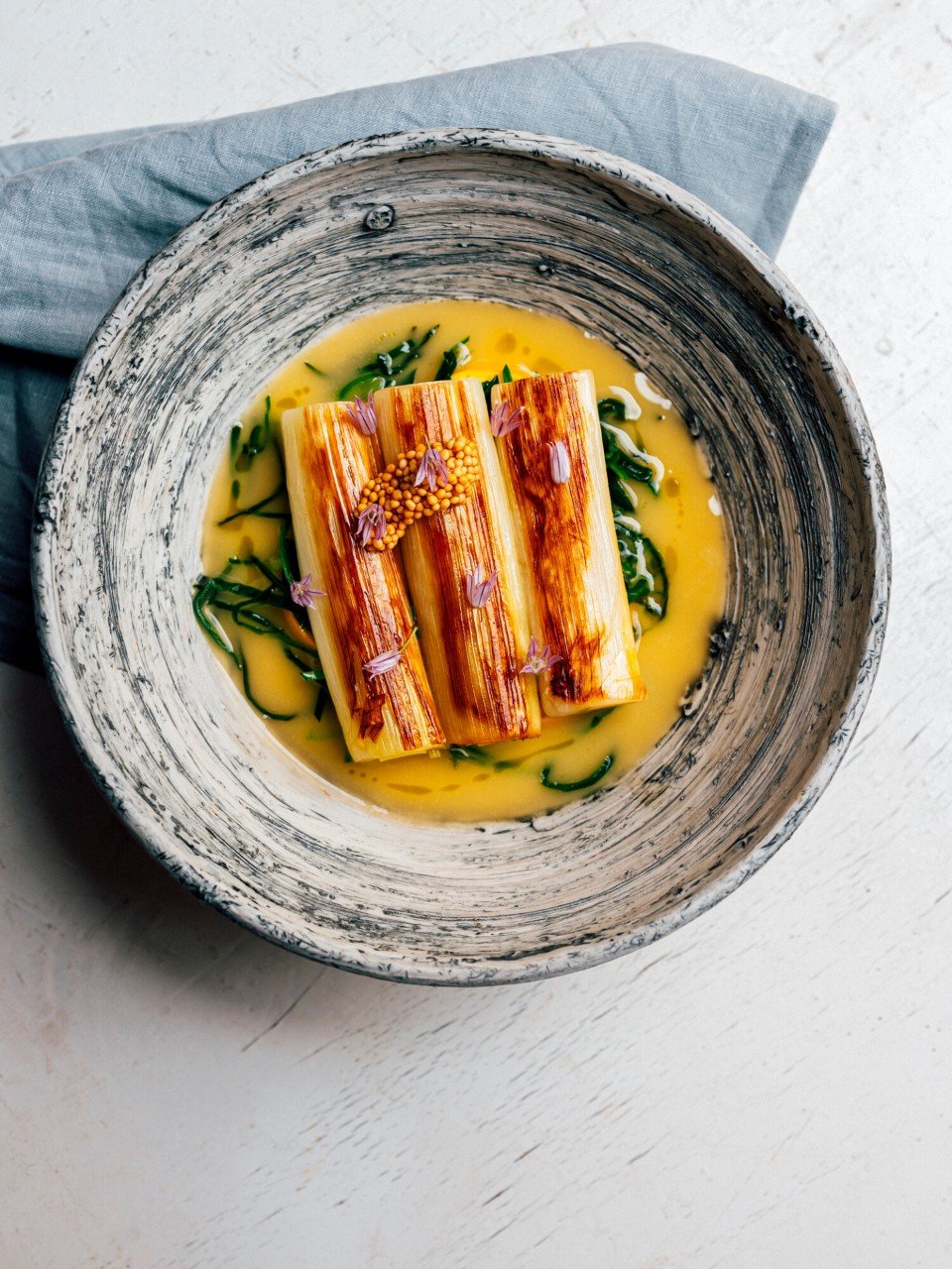 Geschmorter Lauch mit cremiger Lauchsauce