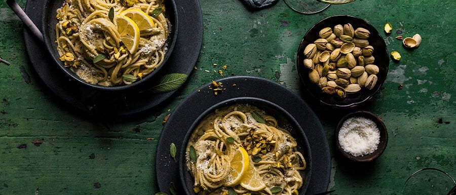 Spaghetti mit Ricotta-Pistazien-Sauce