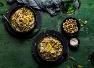 Spaghetti mit Ricotta-Pistazien-Sauce