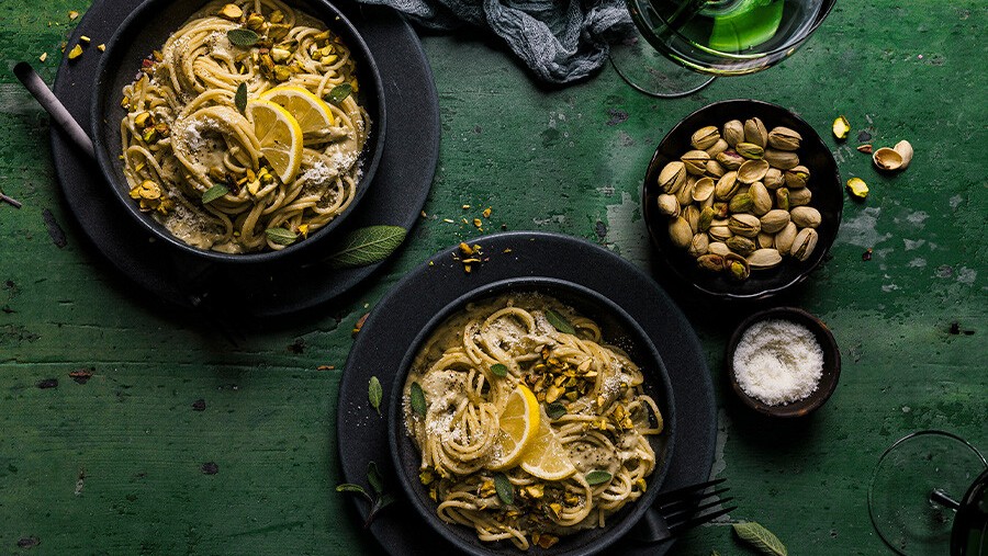 Spaghetti mit Ricotta-Pistazien-Sauce