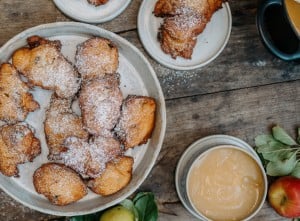 Gebackene Mäuse mit Apfel-Birnenmus
