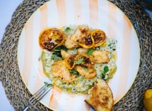  Zitronenhuhn mit Wildkräuter-Risotto