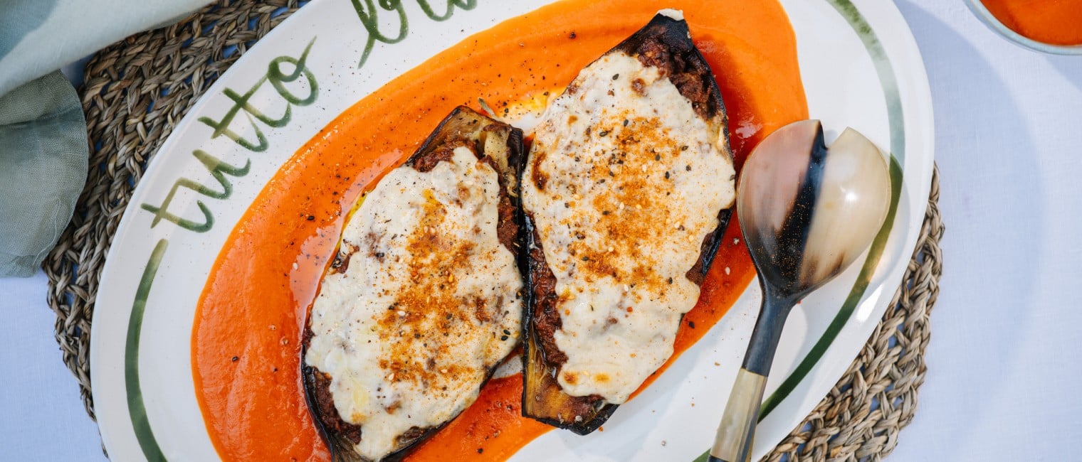 Gefüllte Aubergine