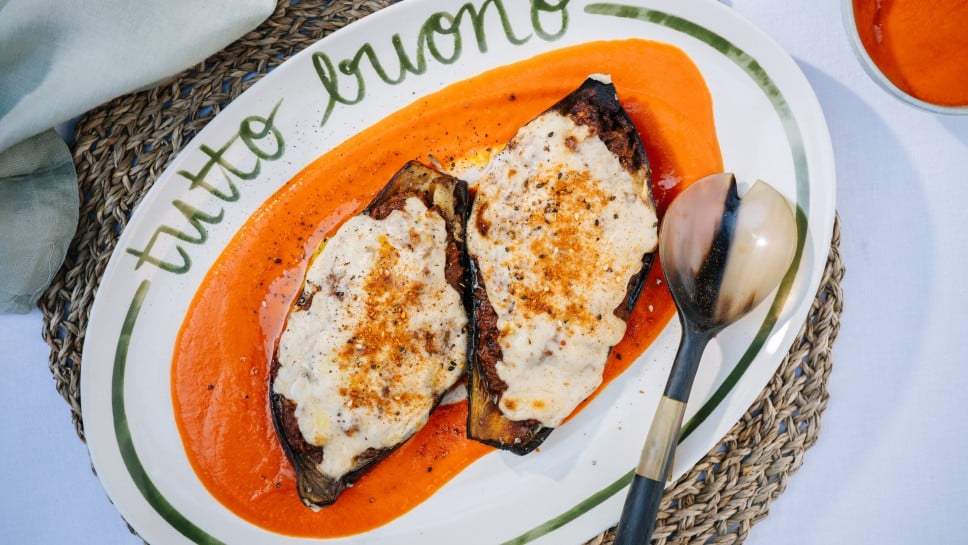 Gefüllte Aubergine