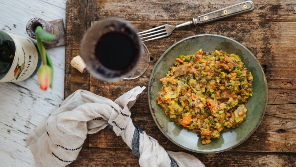 SPAR Mahlzeit Linsen-Lauch Eintopf mit Lachs