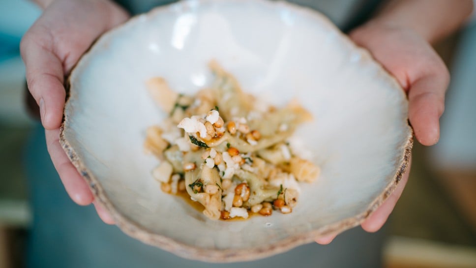 SPAR Mahlzeit Caramelle mit Brennesseln, Pecorino und Pinienkernen