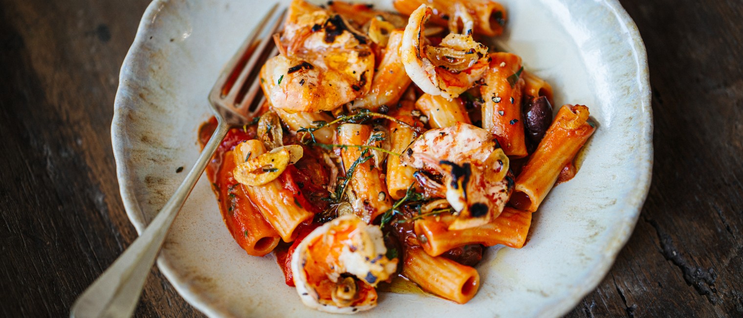 SPAR Mahlzeit Garnelen-Pasta mit Oliven und Sardellen