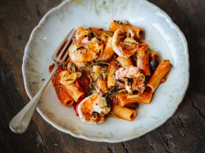 SPAR Mahlzeit Garnelen-Pasta mit Oliven und Sardellen