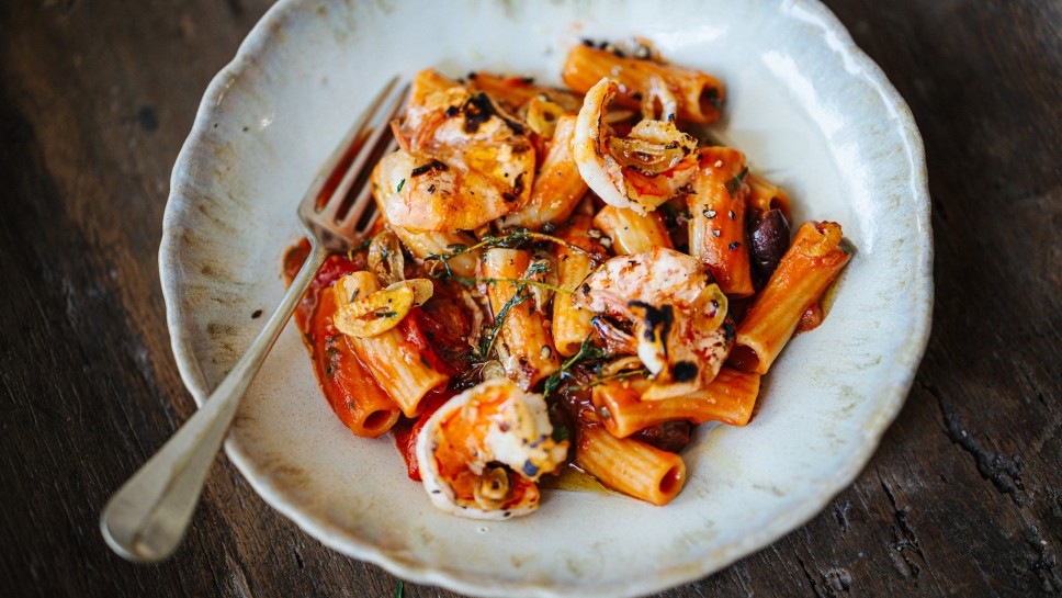 SPAR Mahlzeit Garnelen-Pasta mit Oliven und Sardellen