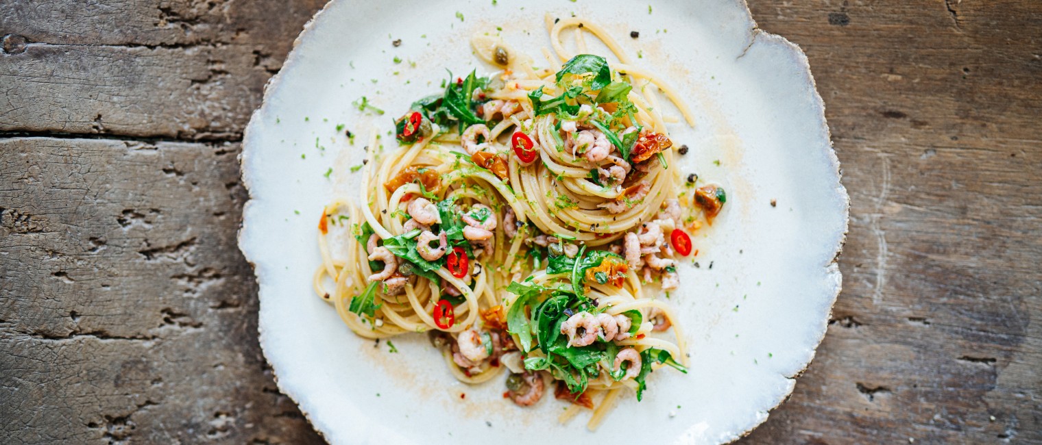 SPAR Mahlzeit Rucola-Pasta mit Nordseekrabben