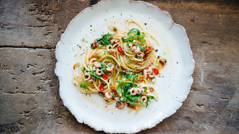 SPAR Mahlzeit Rucola-Pasta mit Nordseekrabben