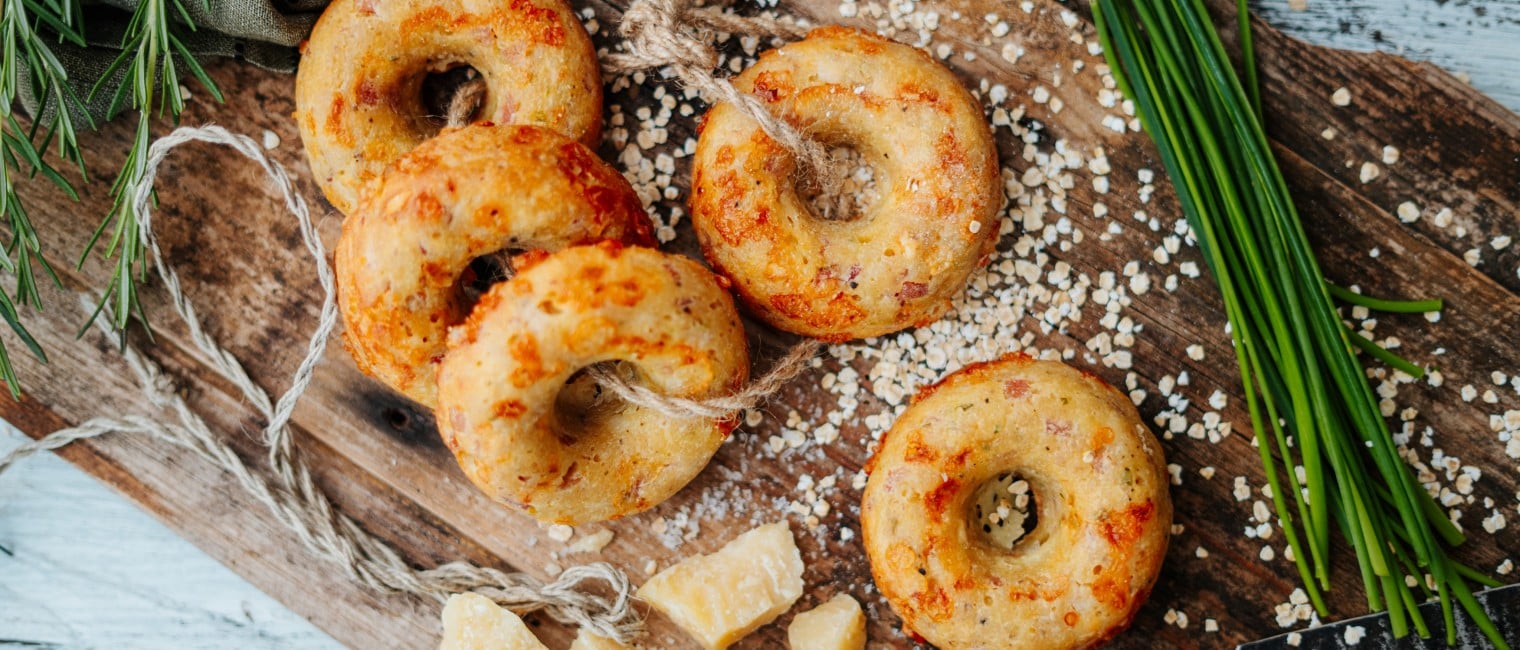 SPAR Mahlzeit! Haferflocken-Donuts mit Schinken und Käse