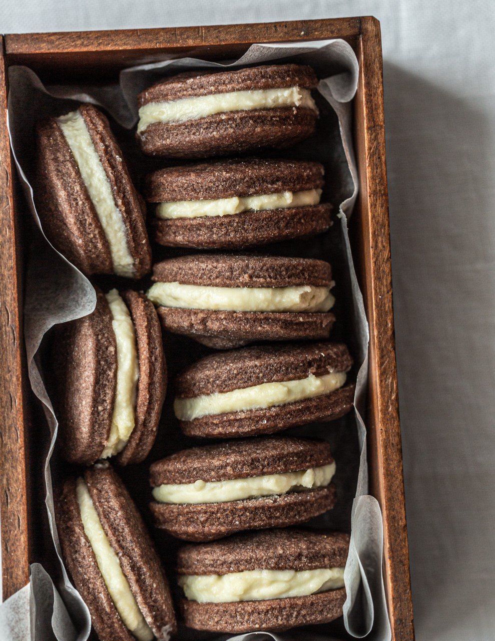 Schokokekse mit Eierlikörcreme