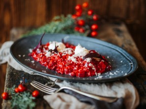 SPAR Mahlzeit Rote Rüben Risotto mit Schafskäse und Kren